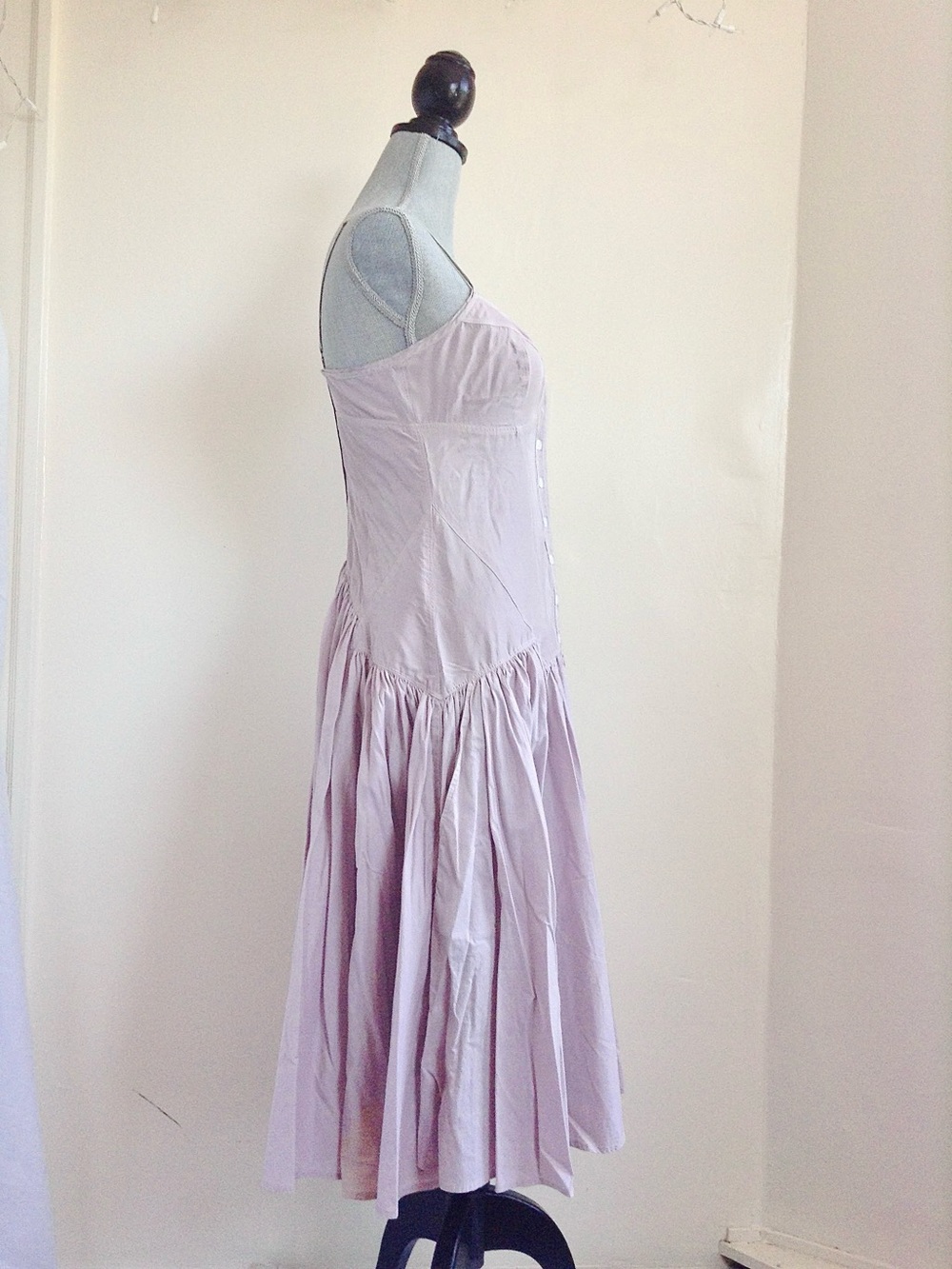 Armani Exchange Archival Lavender Silk Cotton Midi Dress 4 Wedding Guest Summer - Picture 5 of 12